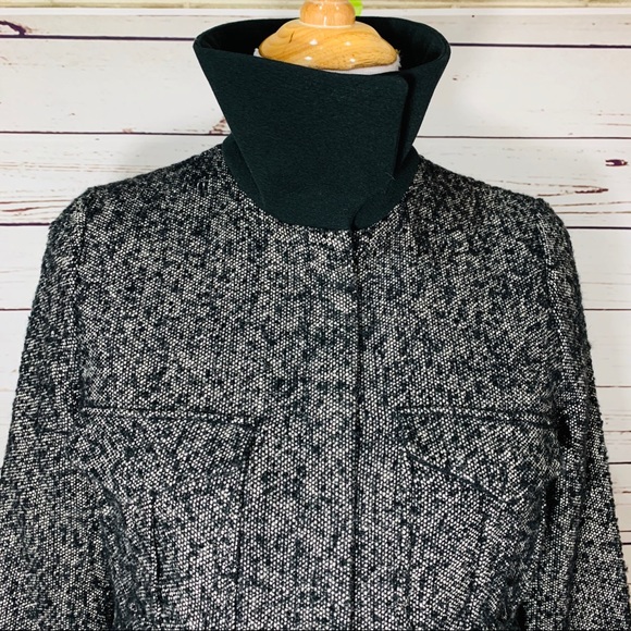 GAP Black Tweed Zipper Blazer Size Small - Picture 5 of 8